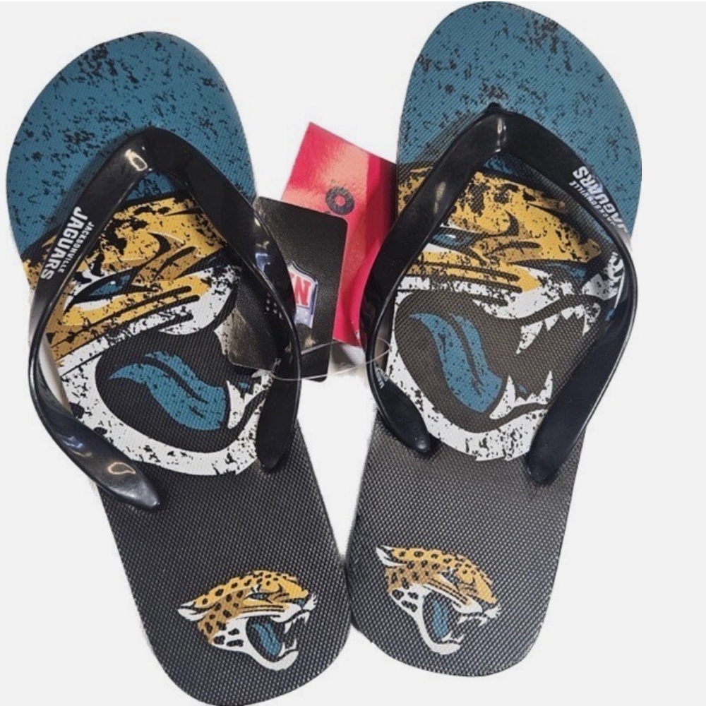 Jacksonville Jaguars Sandals Flip Flops‎ Shoes Mens Medium NFL Football FOCO